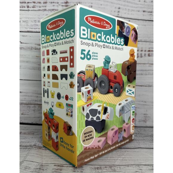 Farm Snap and Play Mix and Match Connectable Wooden Building Blocks Play Set New - Picture 4 of 4